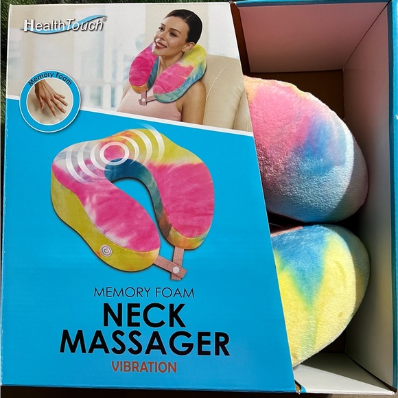 Health Touch Travel Vibrating Neck Massager Memory Foam NEW in BOX Batteries Req - Picture 2 of 4